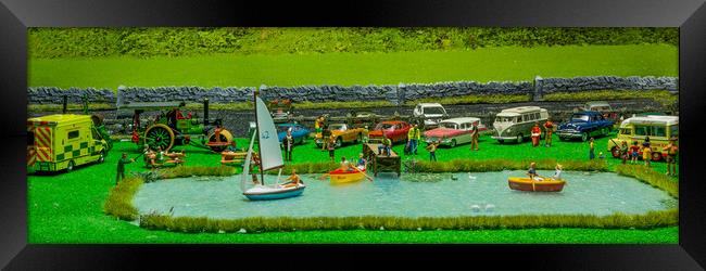 Classic Car Rally Panorama Framed Print by Steve Purnell
