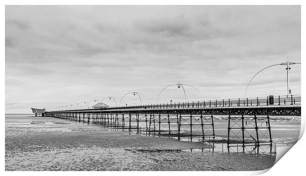 Southport Pier in black and white Print by Jason Wells
