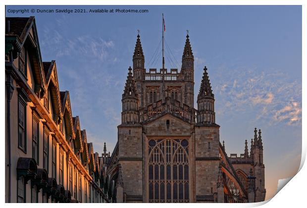 Bath Abbey Golden Hour sunset Print by Duncan Savidge