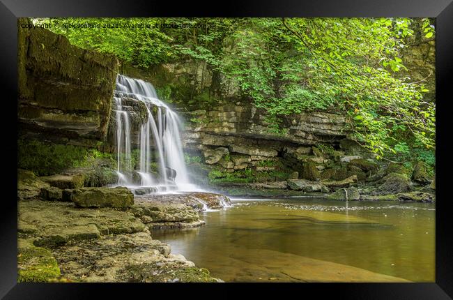 West Burton Waterfall Yorkshire Dales  Framed Print by Nick Jenkins