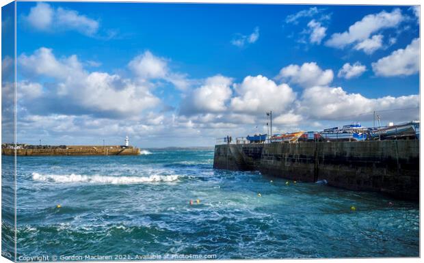 St Ives Harbour Cornwall Canvas Print by Gordon Maclaren