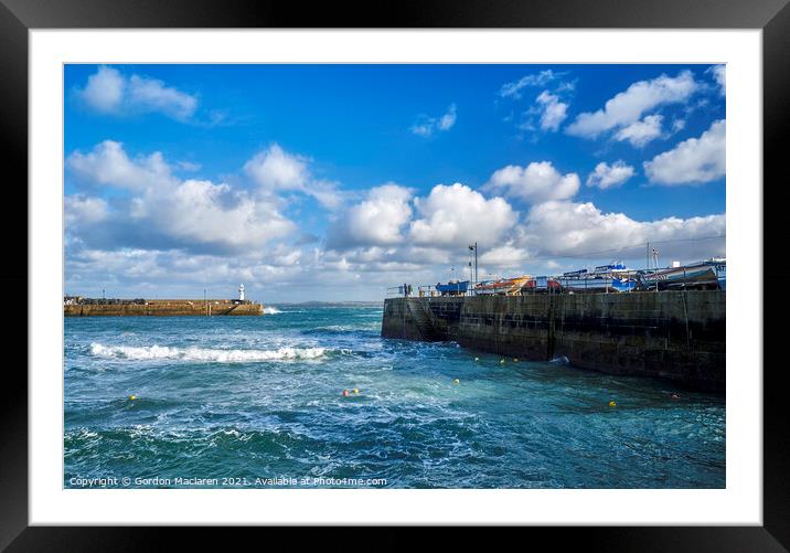 St Ives Harbour Cornwall Framed Mounted Print by Gordon Maclaren