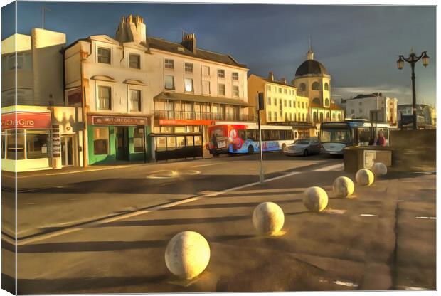 Worthing Promenade Sunshine Canvas Print by Clive Eariss