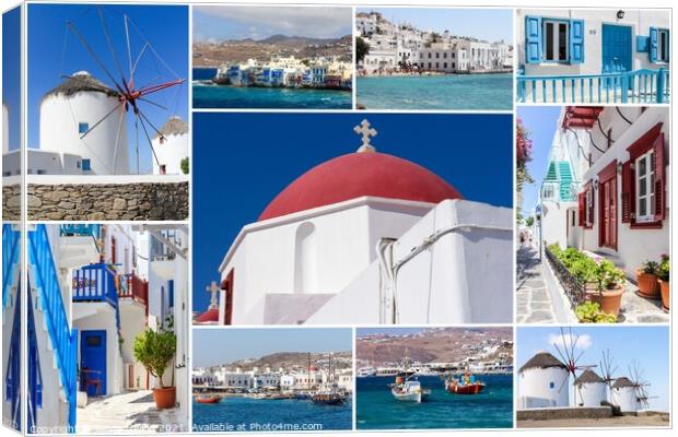 Mykonos collage Canvas Print by Kevin Hellon