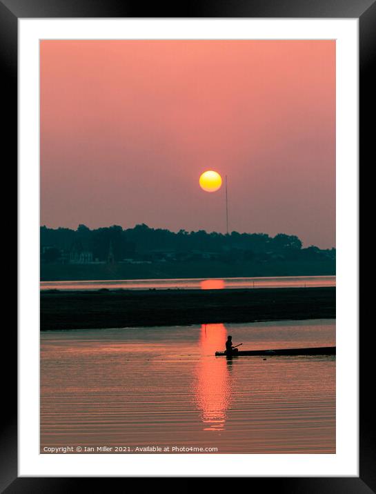 Sunset in Vientiane, Laos Framed Mounted Print by Ian Miller