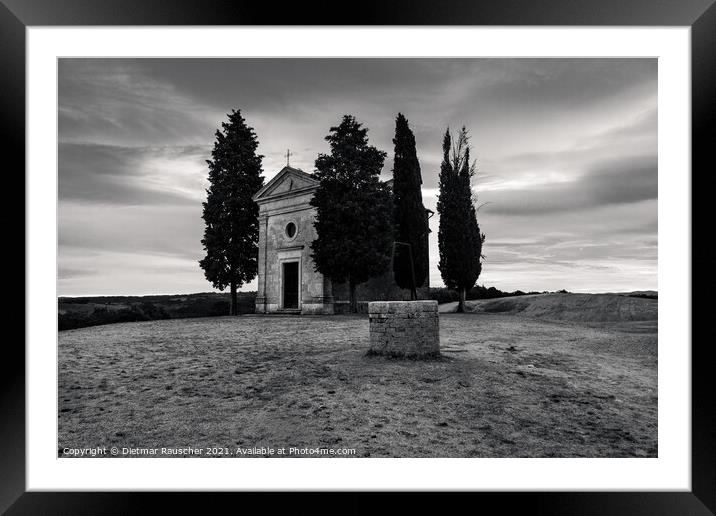 Chapel Capella della Madonna di Vitaleta in Val d' Orcia, Tuscan Framed Mounted Print by Dietmar Rauscher