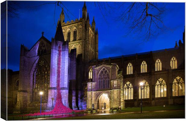 Weeping window at Hereford Cathedral Canvas Print by Catherine Joll