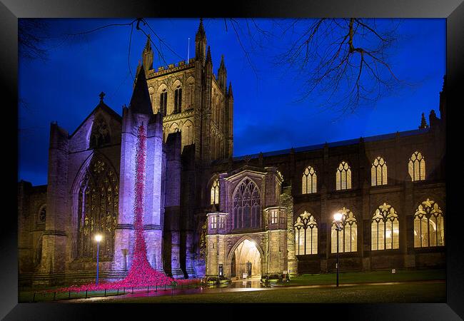 Weeping window at Hereford Cathedral Framed Print by Catherine Joll