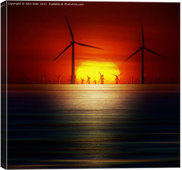 Windmills (Digital Art) Canvas Print by John Wain