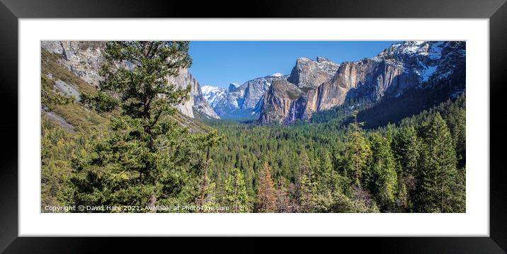 Tunnel View, Yosemite Valley. Framed Mounted Print by David Hare