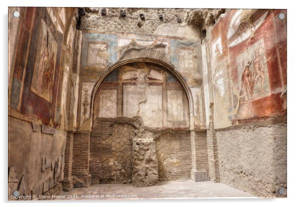 Herculaneum Frescos Italy Acrylic by Diana Mower