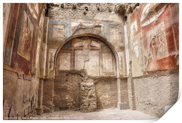 Herculaneum Frescos Italy Print by Diana Mower