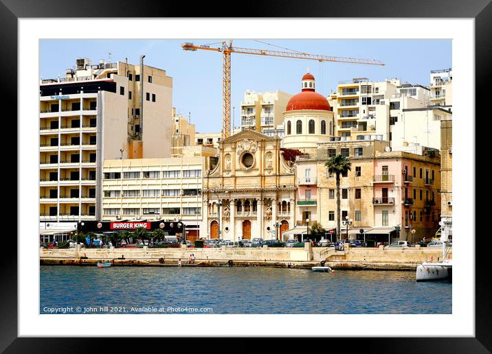 Sliema, Malta. Framed Mounted Print by john hill