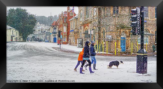 Brixham A Winter Scene Framed Print by Peter F Hunt
