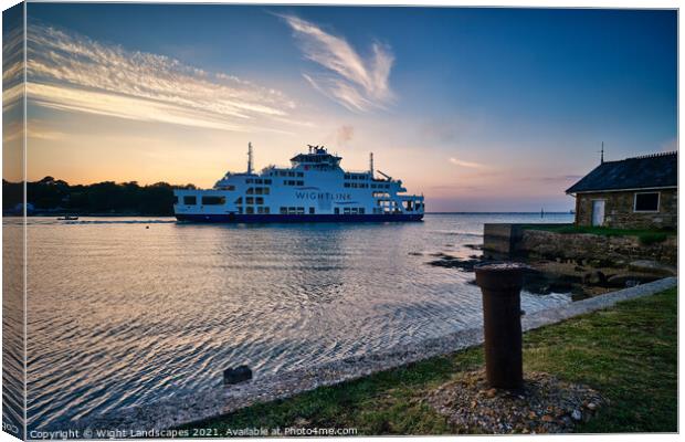 Fishbourne Ferry Sunset Canvas Print by Wight Landscapes