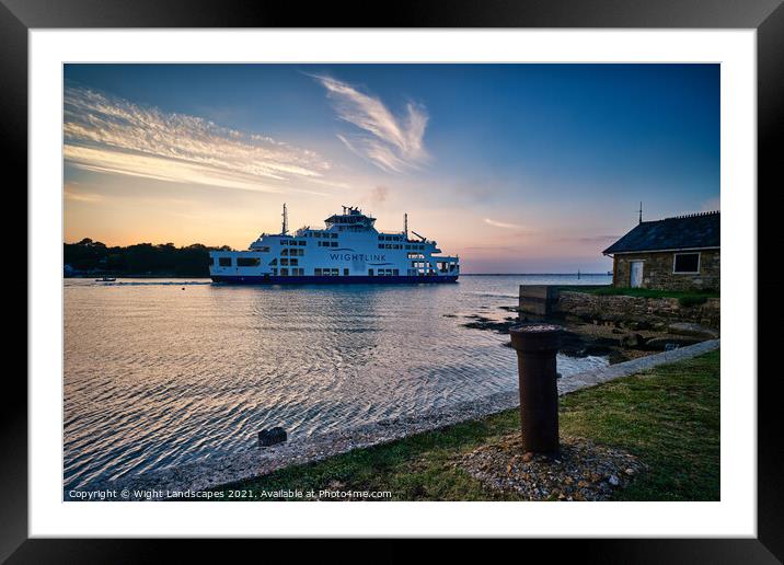 Fishbourne Ferry Sunset Framed Mounted Print by Wight Landscapes