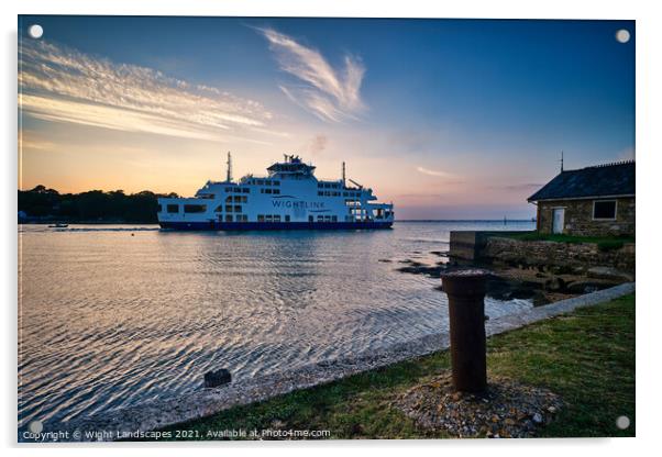 Fishbourne Ferry Sunset Acrylic by Wight Landscapes
