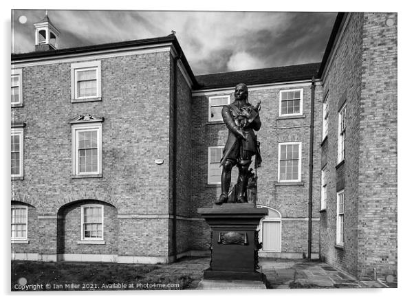 Building with statue of Cromwell in Warrington, UK Acrylic by Ian Miller