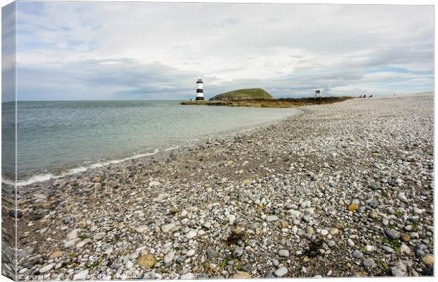 Stony Beach at Penmon Point, Anglesey Canvas Print by Ian Miller