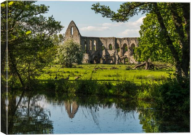 Remains of Newark Priory  Canvas Print by Alan Jackson