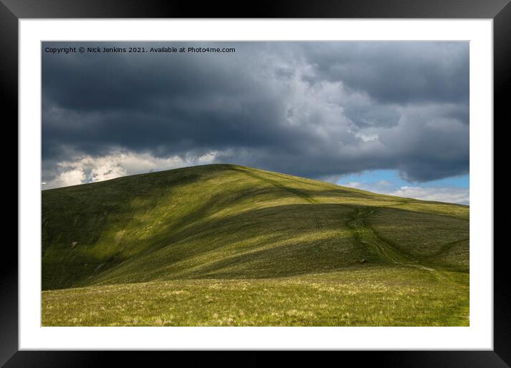 Arant Haw in the Howgill Fells Cumbria Framed Mounted Print by Nick Jenkins