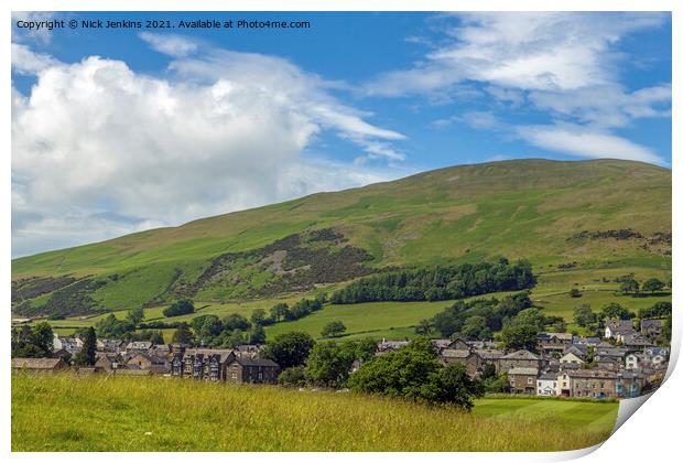 Winder Hill Sedbergh Yorkshire Dales in Summer Print by Nick Jenkins