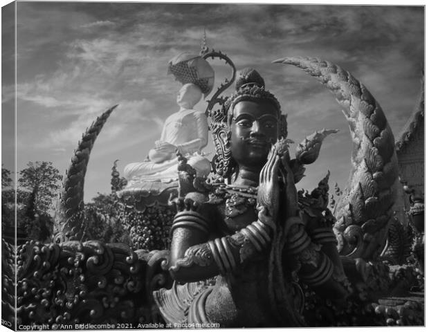 The Buddhist Temple Canvas Print by Ann Biddlecombe