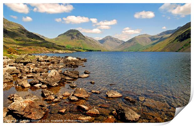 Wast water in the Lakes UK Print by Philip Gough