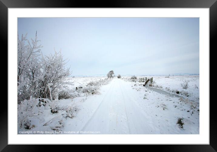 Winter on the Somerset Levels Framed Mounted Print by Philip Gough