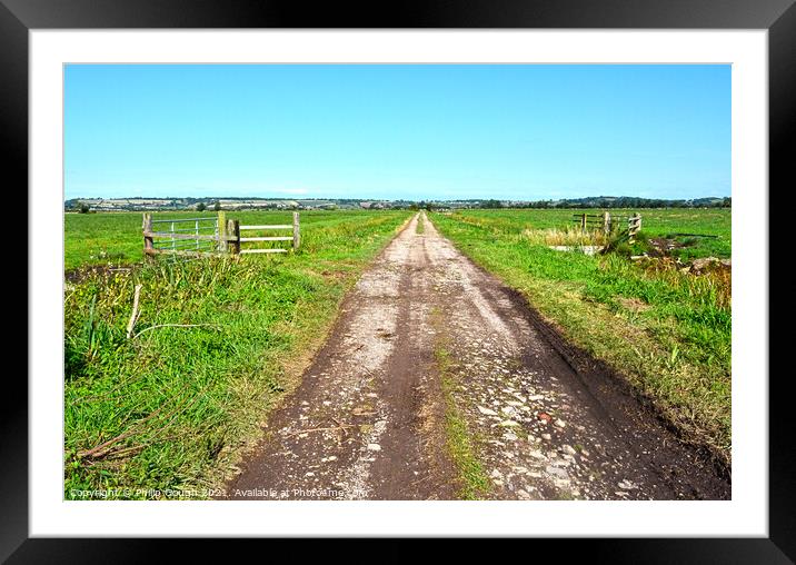 Somerset Levels Path Framed Mounted Print by Philip Gough