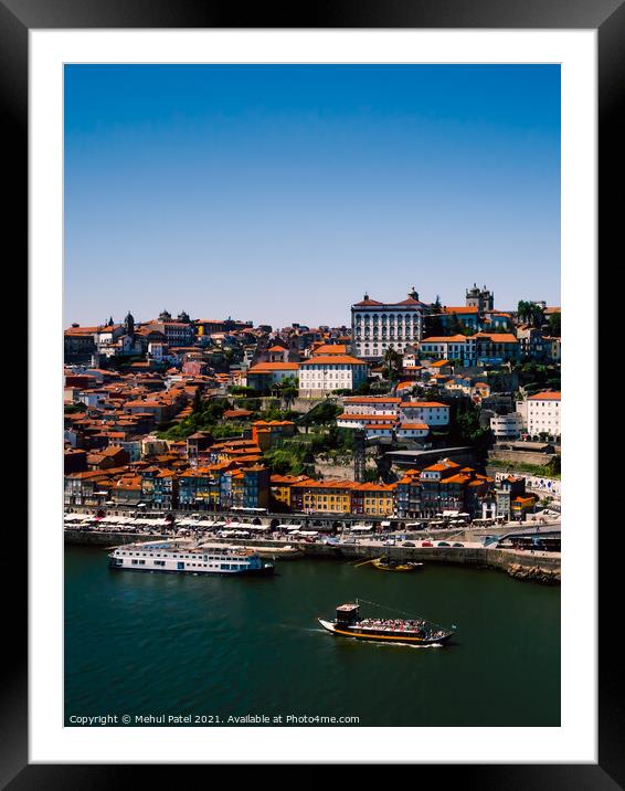 View across the old town of Porto and the Ponte Lu Framed Mounted Print by Mehul Patel
