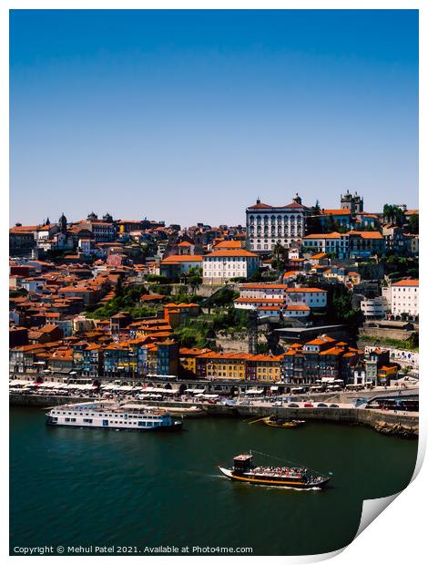 View across the old town of Porto and the Ponte Lu Print by Mehul Patel