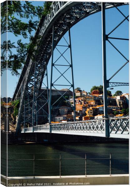 Ponte Luis I (Dom Luis I bridge) with view of the Ribeira district Canvas Print by Mehul Patel