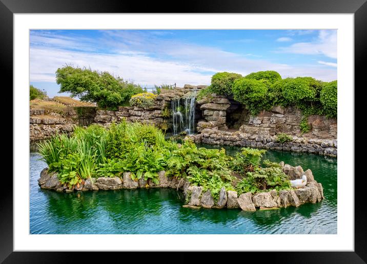Waterfall in St Annes Gardens Framed Mounted Print by Roger Green