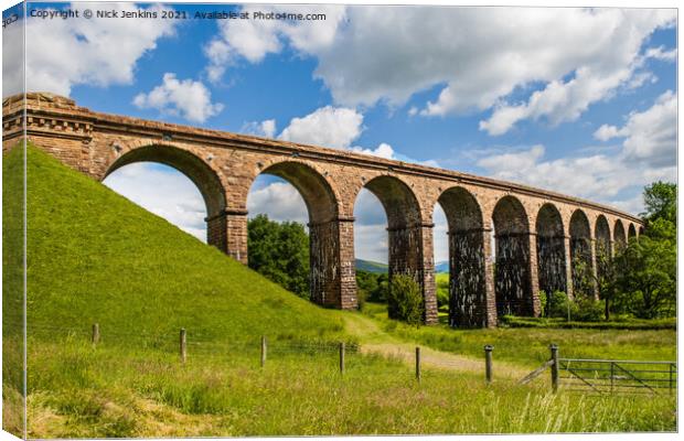 Disused Arched Railway Viaduct Firbank Cumbria Canvas Print by Nick Jenkins