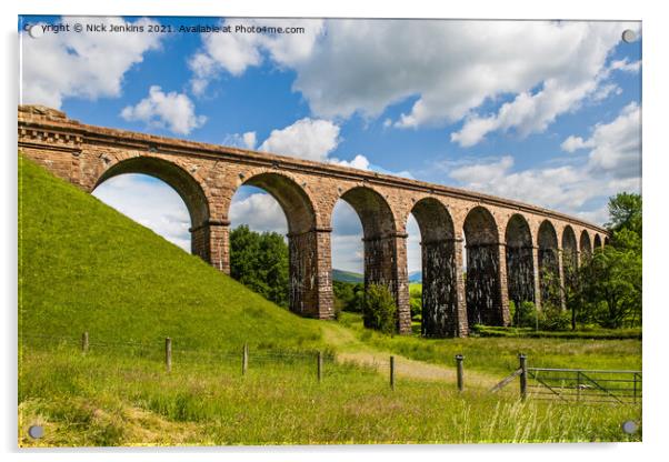 Disused Arched Railway Viaduct Firbank Cumbria Acrylic by Nick Jenkins