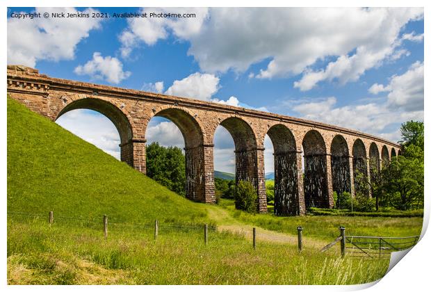 Disused Arched Railway Viaduct Firbank Cumbria Print by Nick Jenkins
