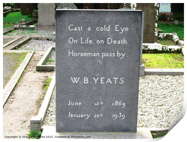 Memorial to W.B.Yeats Print by Stephanie Moore