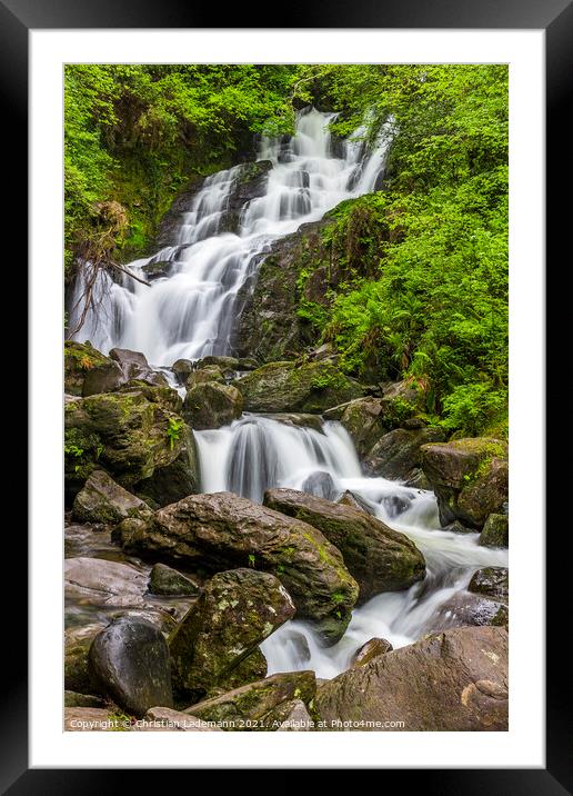 Torc Waterfall, Kerry, Ireland Framed Mounted Print by Christian Lademann