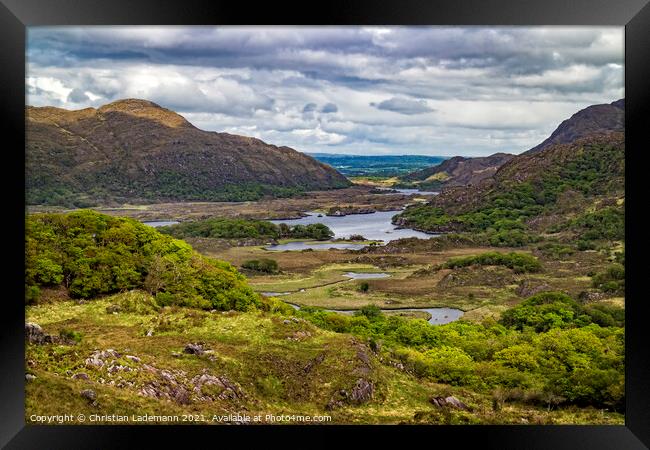 Ladies View to Upper Lake, Kerry, Ireland Framed Print by Christian Lademann
