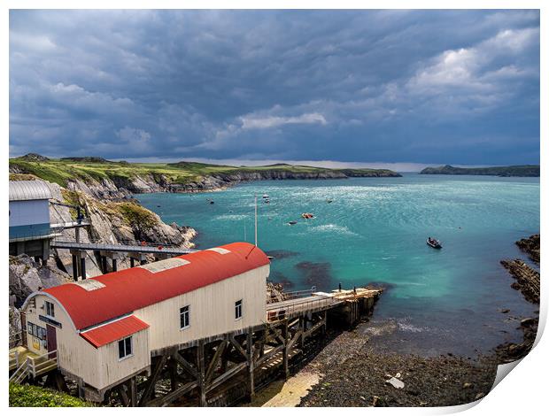 St Justinian's Lifeboat Station, Pembrokeshire. Print by Colin Allen