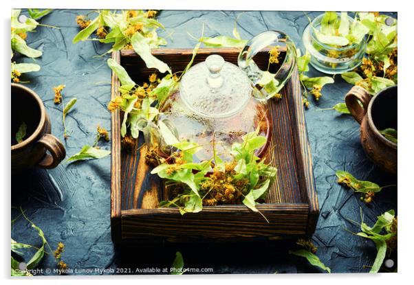 Fragrant linden tea Acrylic by Mykola Lunov Mykola