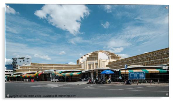 Central Market, Phnom Penh Acrylic by Ian Miller