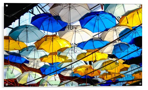 Decorative Umbrellas Acrylic by Ian Miller