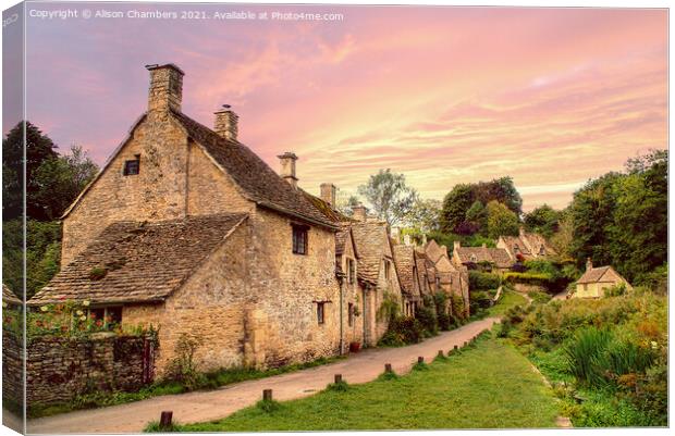 Arlington Row Cotswolds Canvas Print by Alison Chambers