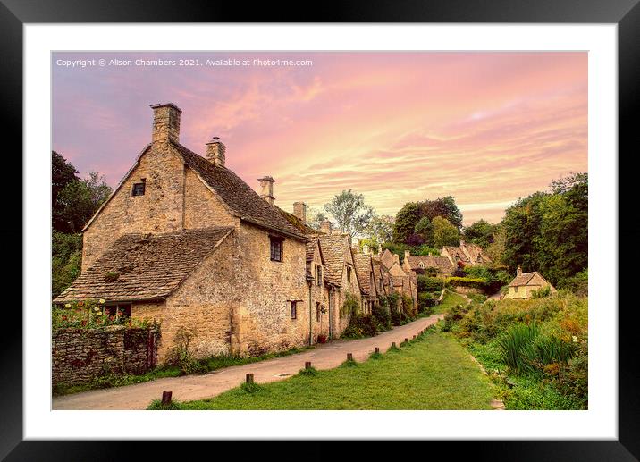 Arlington Row Cotswolds Framed Mounted Print by Alison Chambers