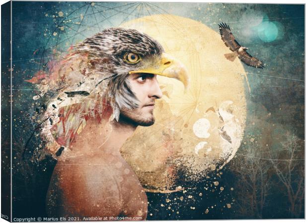 Spirit Animals - Eagle Canvas Print by Marius Els