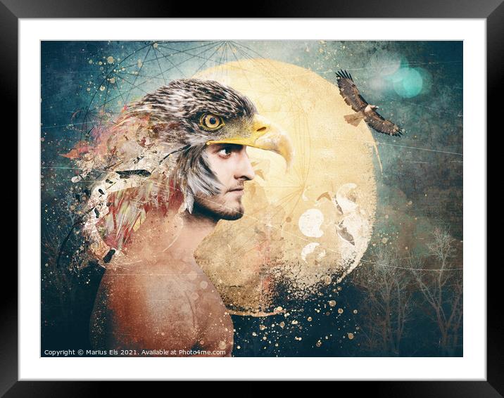 Spirit Animals - Eagle Framed Mounted Print by Marius Els