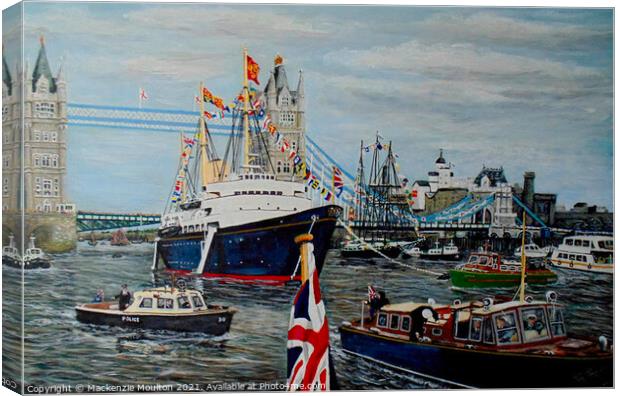 Britannia in the upper pool, For the Silver Jubilee 1977 Canvas Print by Mackenzie Moulton