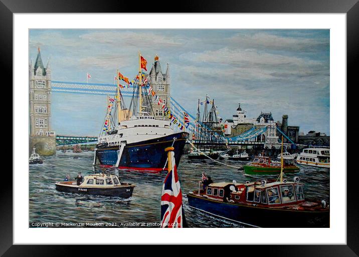 Britannia in the upper pool, For the Silver Jubilee 1977 Framed Mounted Print by Mackenzie Moulton